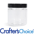 8 oz Clear Basic Jar with Black Straight Lid