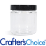 8 oz Clear Basic Jar with Black Straight Lid - Zoom Thumbnail Media 1