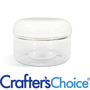 8 oz Clear Heavy Wall Jar & White Dome Top Set - Zoom Thumbnail Media 1
