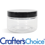 8 oz Clear Heavy Wall Jar & Blk Straight Top Set - Zoom Thumbnail Media 1